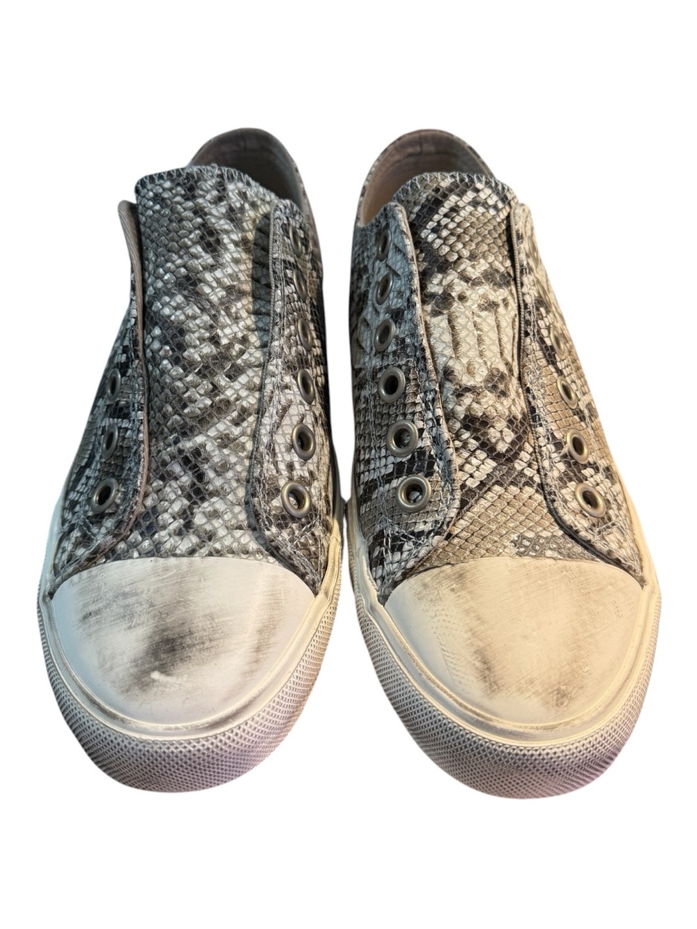 Naughty Monkey Snake Print Pony Hair Leather Sneakers Womenโs Size 10 NWOB